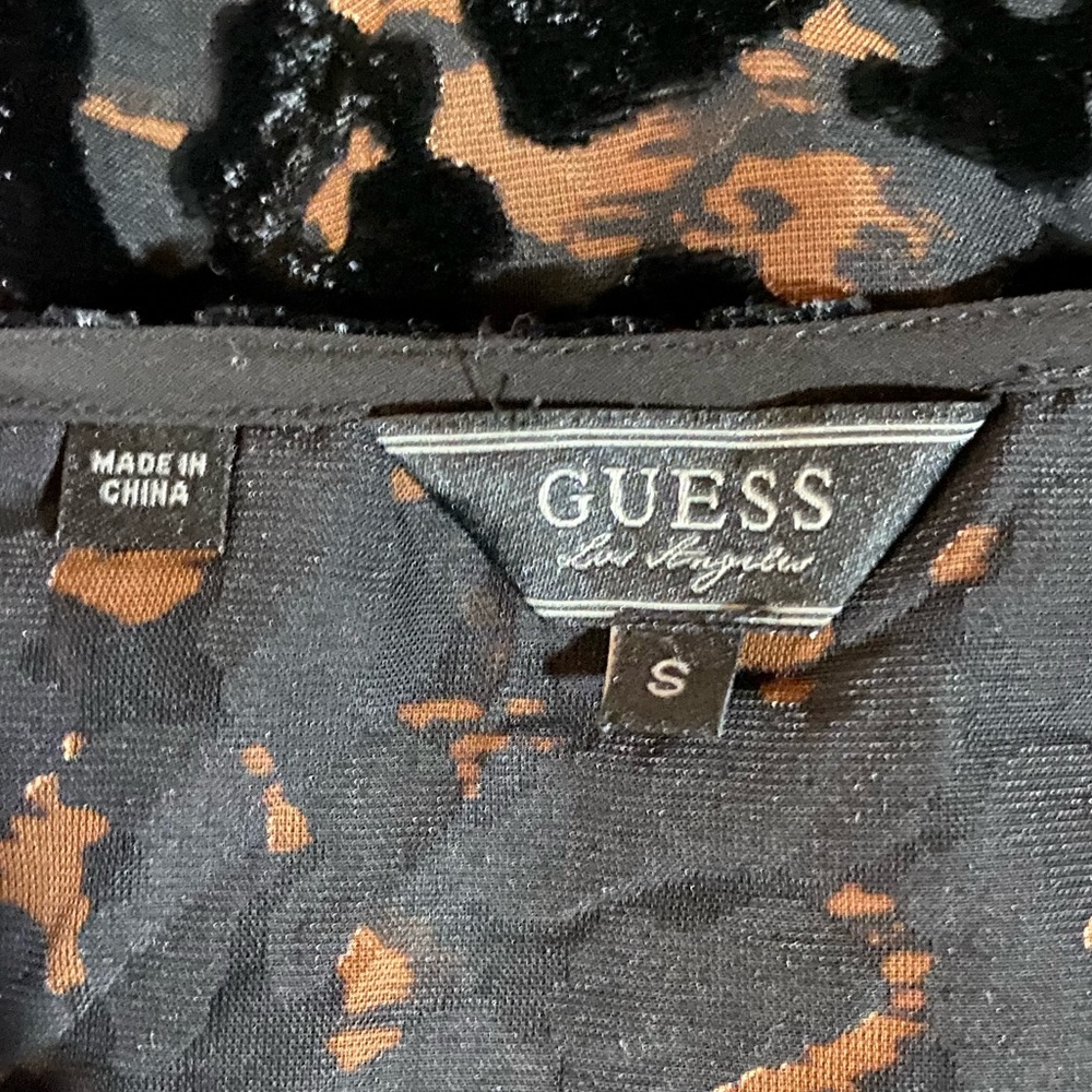 Guess Sheer Leopard Print Popover Top - image 8